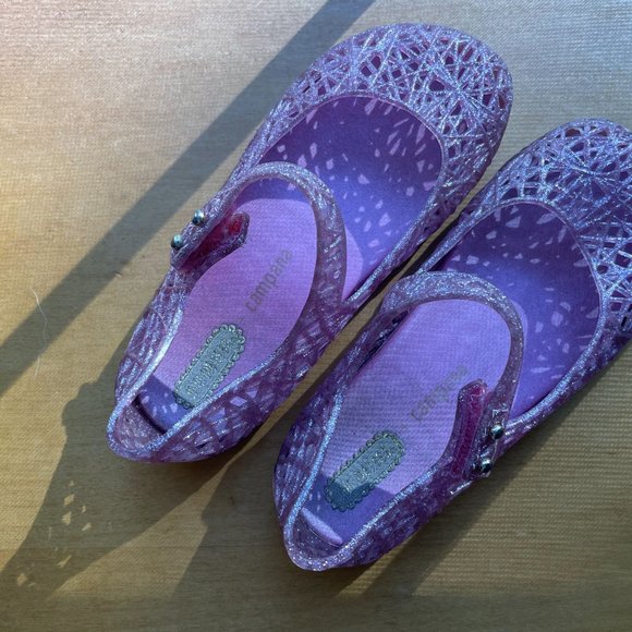 EUC Mini Melissa Pink Glitter Sandals Toddler Size 9 - Picture 2 of 5